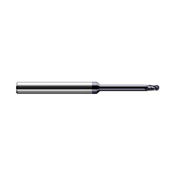 1/8 in. dia. x 3/16 x 1-1/4 Reach Carbide Ball End Mill for Medium Alloy Steels, 4 Flutes